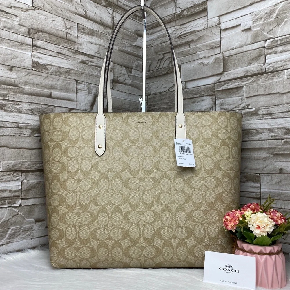 Coach Tan Signature Tote - Picture 2 of 7